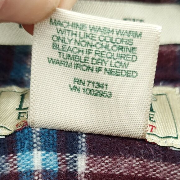 Men's L.L. Bean Chamois Cloth 100% Cotton Traditional Fit Plaid Flannel Shirt M - Picture 15 of 16